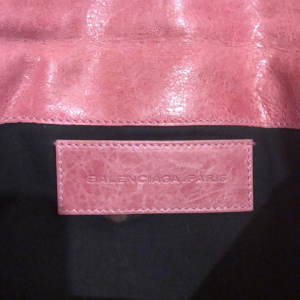 Balenciaga clutch. Rose pink color with gold accents. - Picture 3 of 4